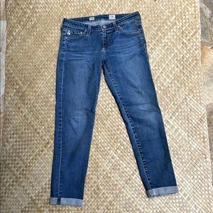 AG Adriano Goldschmied Dark Blue Cropped Jeans